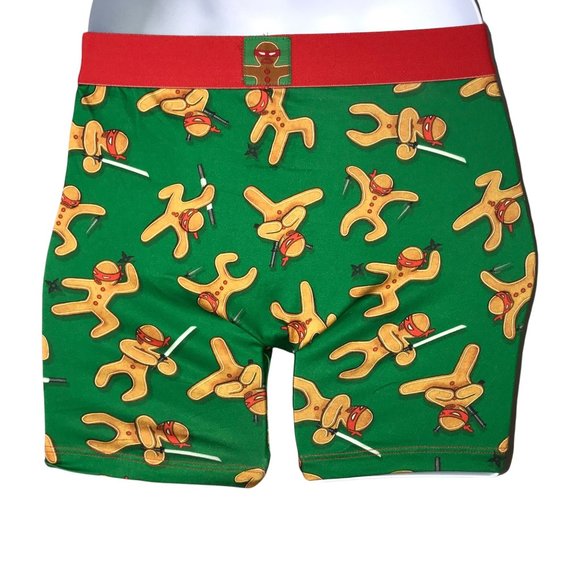 NWT Crazy Boxer 2 Pack Funny Gingerbread Man Ninja Christmas Holiday Underwear L - Picture 5 of 10